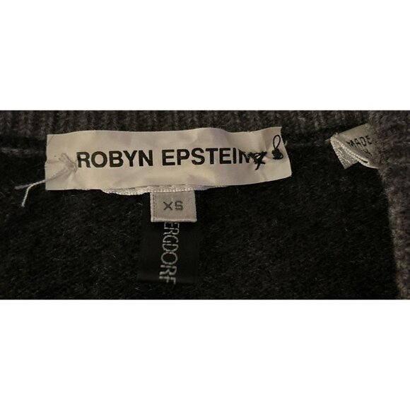 Bergdorf Goodman Knitted Cashmere Cardigan Gray Color-block Size XSmall - Picture 8 of 11